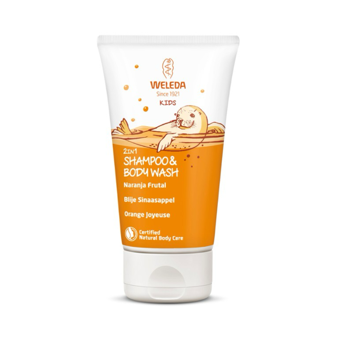 CHAMPÚ Y GEL DE DUCHA FRUTAL 2 EN 1 BEBÉS, WELEDA - 50 ml