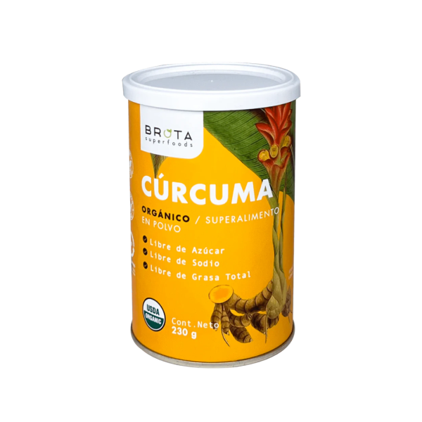 CÚRCUMA ORGÁNICA EN POLVO, BROTA - 230 g