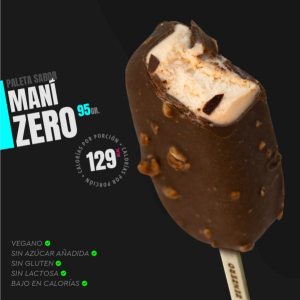 HELADO PALETA VEGANO SIN GLUTEN MANI ZENZERO