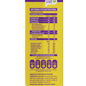 LECHE DE COCO LIQUIDA  SIN AZUCAR VILAY – 1 Lt