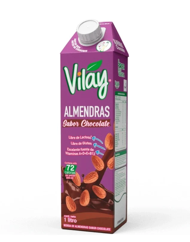 LECHE LÍQUIDA ALMENDRA CHOCOLATE, VILAY 1 LT