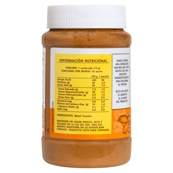 MANTEQUILLA DE MANÍ CROCANTE, MANARE 500 G