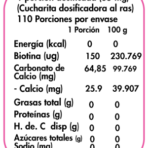 BIOTINA DULZURA NATURAL 110 PORCIONES
