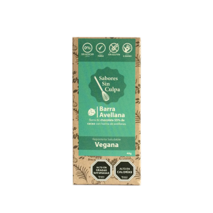 CHOCOLATE 55% CACAO AVELLANA SIN GLUTEN SIN AZUCAR SIN CULPA – 80 g