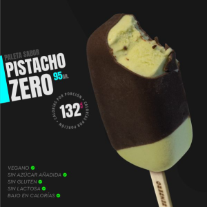 HELADO PALETA VEGANO SIN GLUTEN PISTACHO ZENZERO