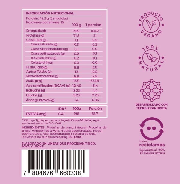 PROTEÍNA V-PRO BERRY FIT, BROTA 650 g