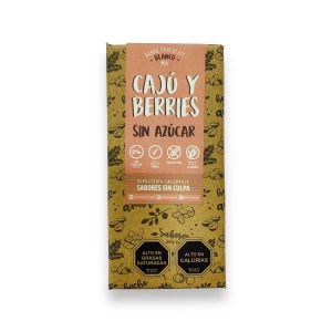CHOCOLATE BLANCO CAJU BERRIES SIN GLUTEN SIN AZUCAR SIN CULPA – 80 g