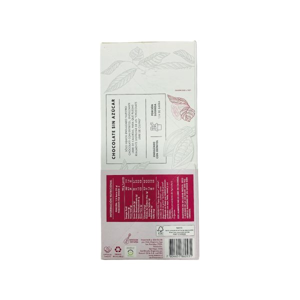 CHOCOLATE ORGÁNICO SIN AZÚCAR 62% CACAO, MANARE 100 G