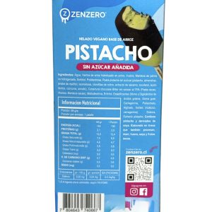 HELADO PALETA VEGANO SIN GLUTEN PISTACHO ZENZERO