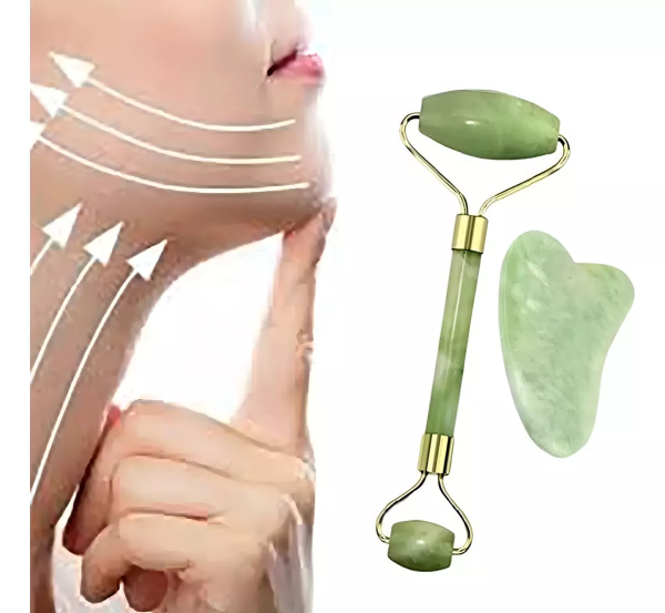 RODILLO FACIAL DE JADE + PIEDRA GUASHA