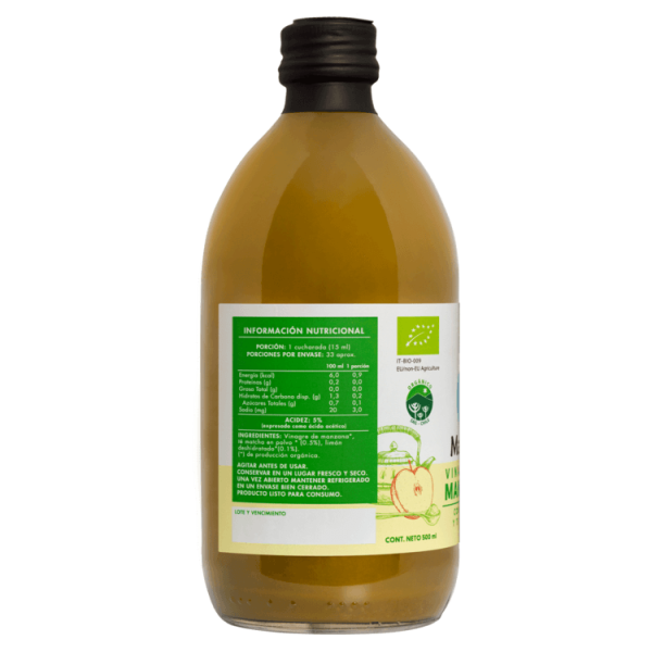 VINAGRE DE MANZANA MATCHA LIMÓN ORGÁNICO, MANARE 500 ML