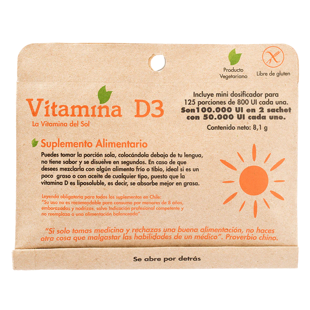 VITAMINA D3, DULZURA NATURAL 125 PORCIONES
