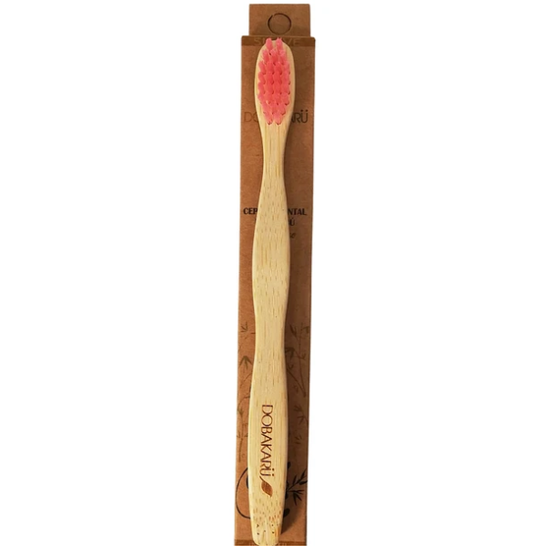 CEPILLO INFANTIL - BAMBÚ CERDAS SUAVES RECICLABLES ROSADO, Dobakaru