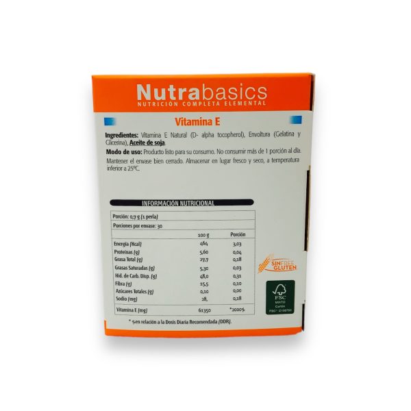 VITAMINA E 400 mg CÁPSULAS VEGANAS, DRASANVI
