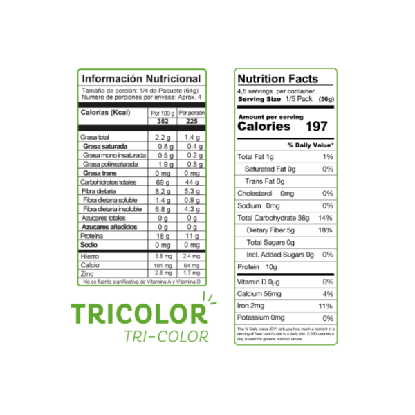 PASTA TRICOLOR MACARRONES, EL DORADO 250 g