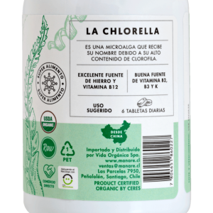 CHLORELLA ORGANICA 180 TABLETAS MANARE