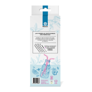 BOMBILLA DE ACERO INOXIDABLE, MANARE 4 UNIDADES