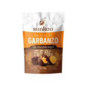 BOLITAS DE GARBANZO CHOCOLATE 55% CACAO, SUNKAO 40 g
