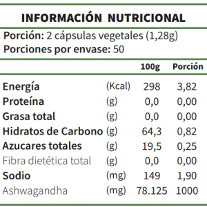ASHWAGANDHA RELEAF ORTOMOLECULAR – 100 CAPSULAS