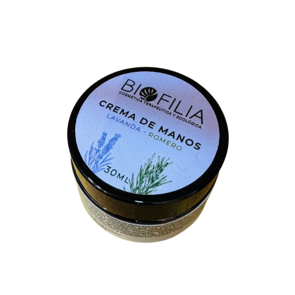 CREMA DE MANOS LAVANDA ROMERO, BIOFILIA 30 ml