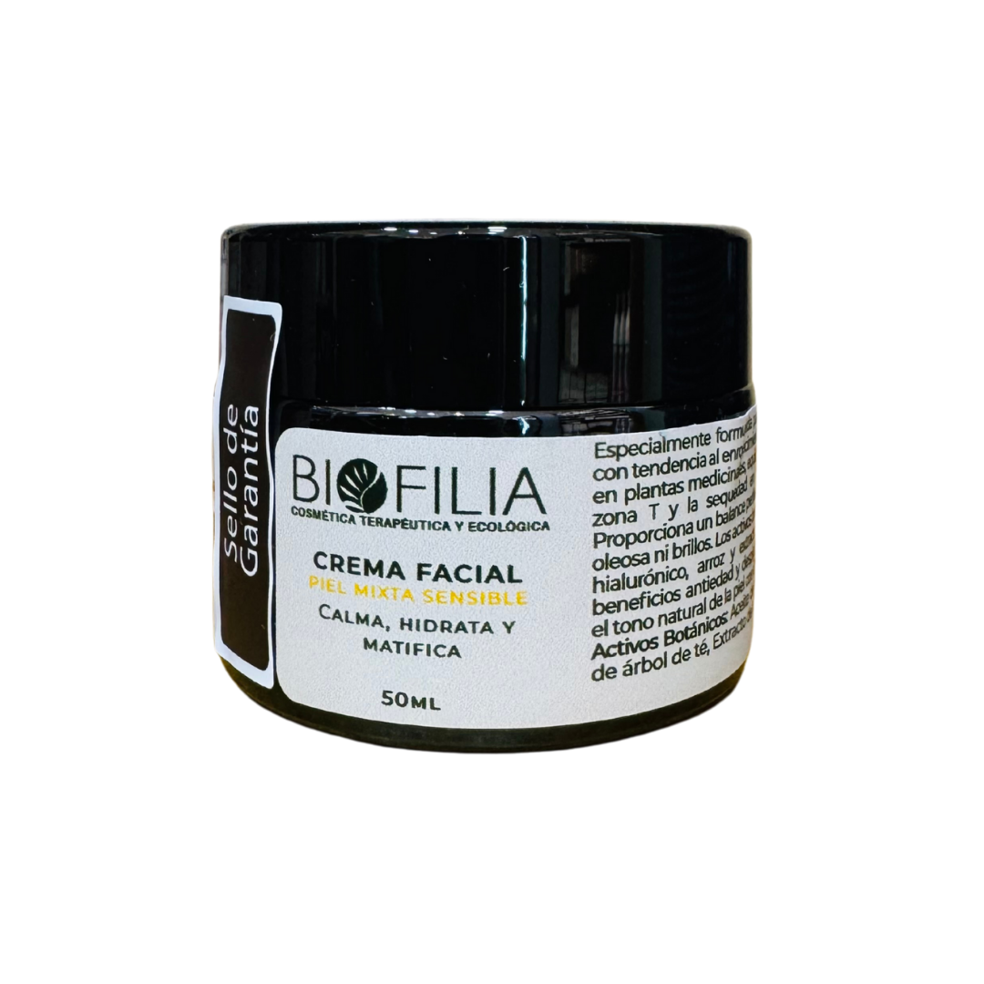 CREMA FACIAL PIEL SENSIBLE, BIOFILIA 50 ml