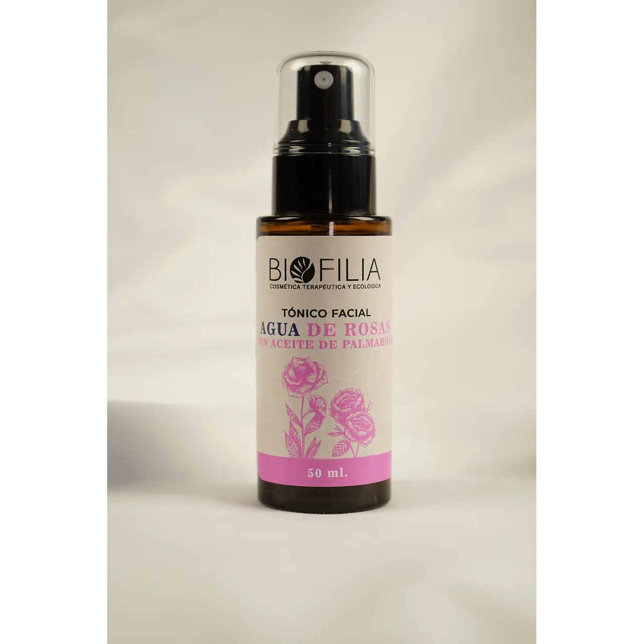 AGUA DE ROSAS CON ACEITE PALMAROSA, BIOFILIA 50 ml