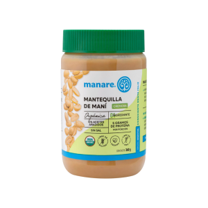 MANTEQUILLA DE MANÍ ORGÁNICA MANARE 360g