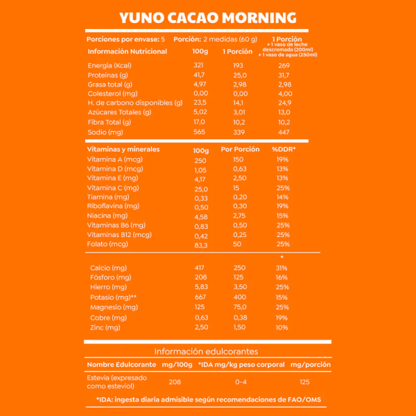 YUNO MORNING SHAKE DOYPACK VAINILLA 300g