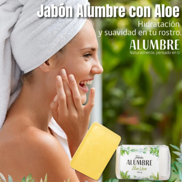 JABÓN BARRA ALUMBRE ALOE HBM 100g