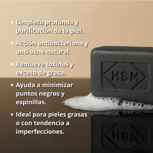 JABON BARRA ALUMBRE CARBON ACTIVADO Y ARBOL DE TE HBM 100 g