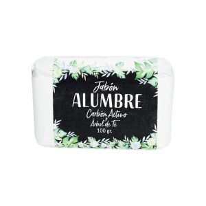 JABON BARRA ALUMBRE CARBON ACTIVADO Y ARBOL DE TE HBM 100 g