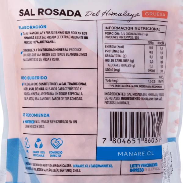 SAL ROSADA GRUESA MANARE 500 g
