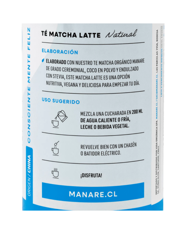 TÉ MATCHA LATTE MANARE 150 g