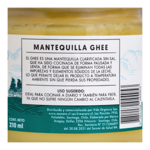 GHEE MANTEQUILLA CLARIFICADA MANARE 210 ML