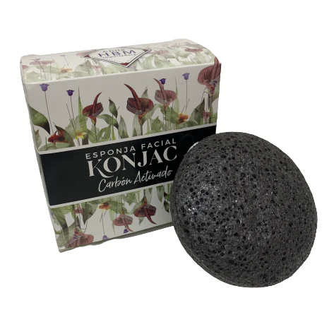 ESPONJA FACIAL DE KONJAC Y CARBON ACTIVADO ESPONJA FACIAL DE KONJAC Y CARBON ACTIVADO