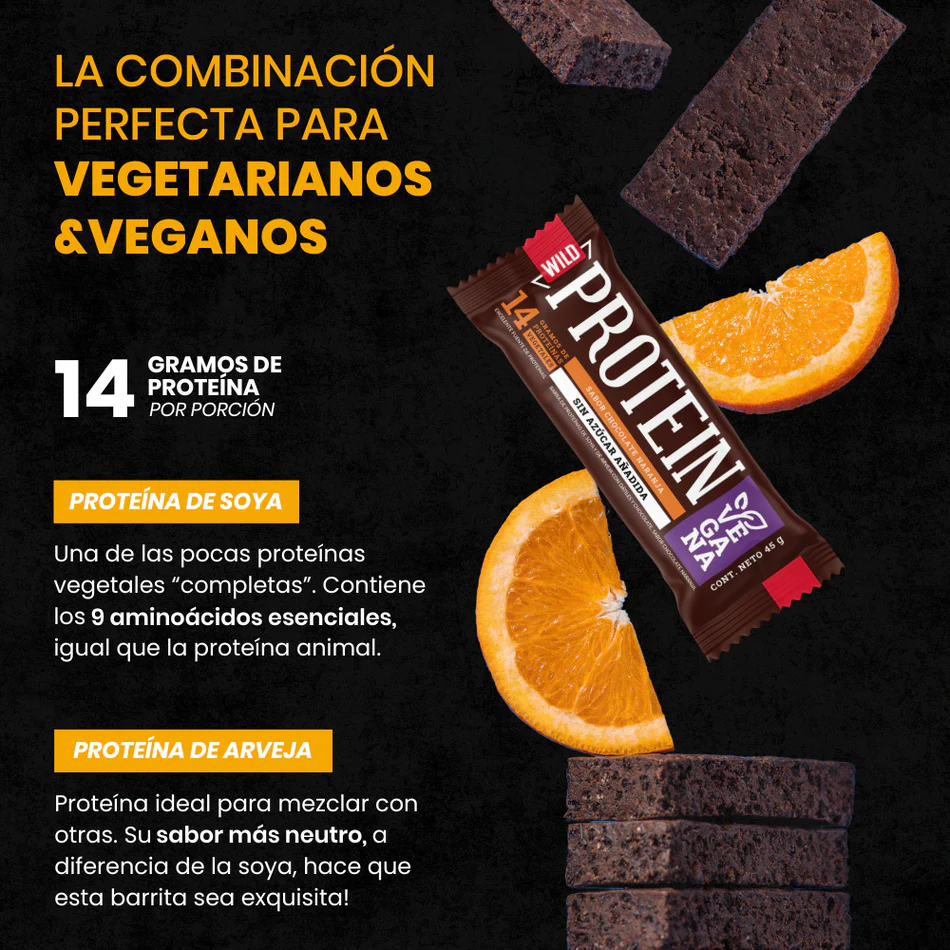BARRA WILD PROTEIN VEGANA NARANJA 45 g BARRA WILD PROTEIN VEGANA NARANJA 45 g