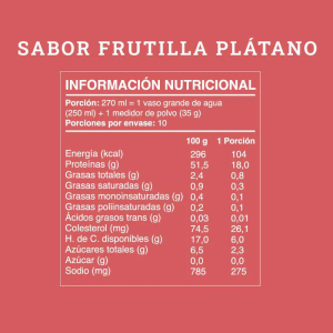 WHEY PROTEIN POLVO FRUTILLA PLÁTANO WILDFOODS – 350 g