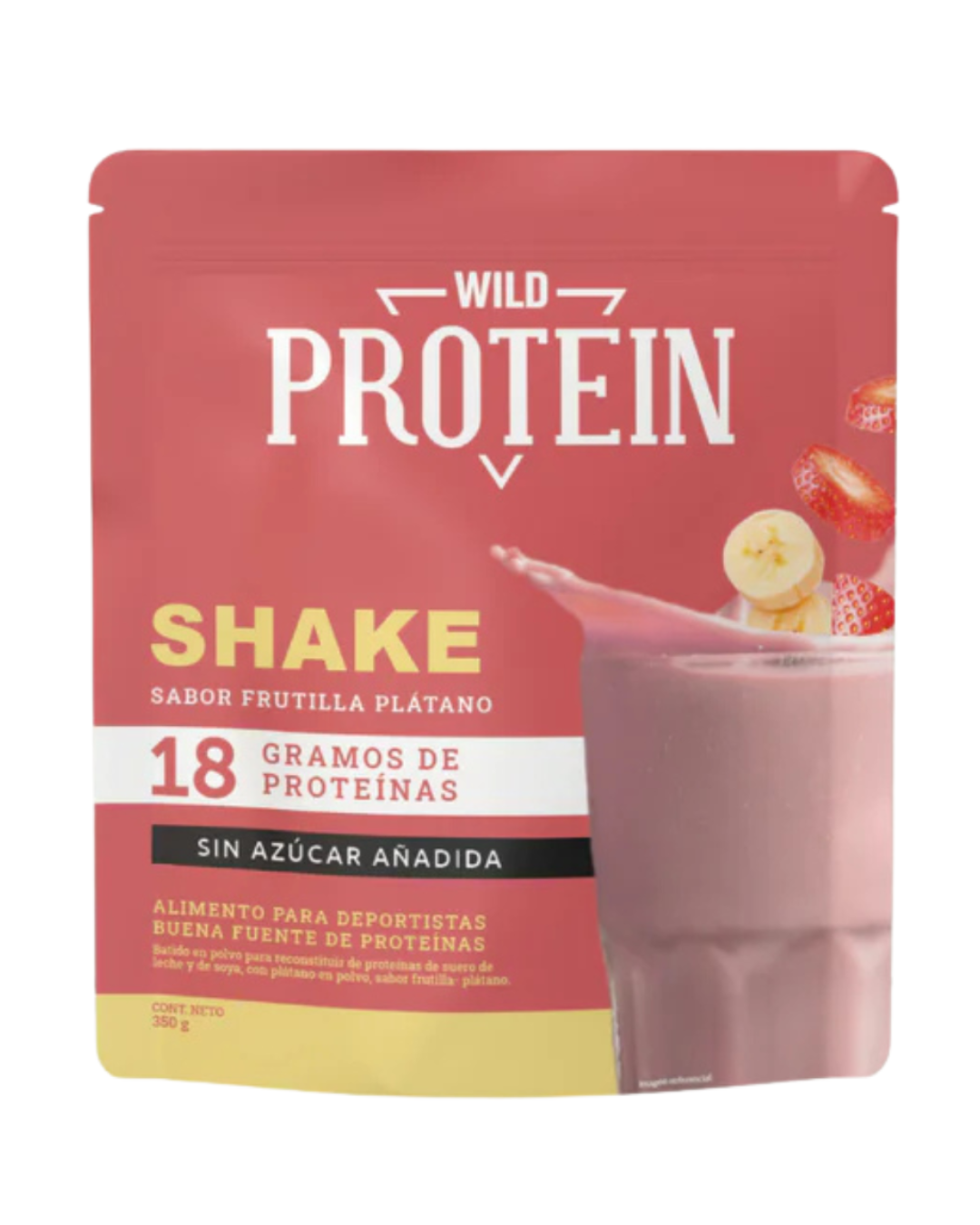 WHEY PROTEIN POLVO FRUTILLA PLÁTANO WILDFOODS - 350 g