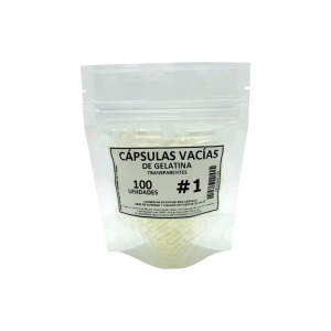 CÁPSULAS GELATINA VACÍAS #1 (TRANSP) – 100 un