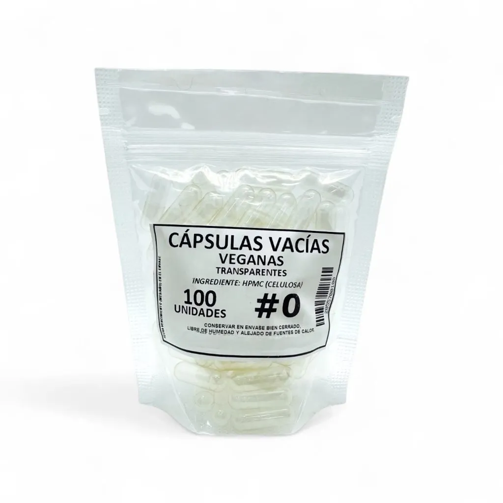 CÁPSULAS VEGANAS VACÍAS #0 TRANSP. - 100 un