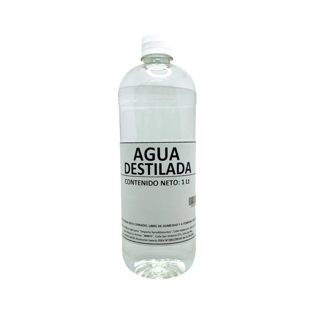 AGUA DESTILADA (DESMINERALIZADA) - 1 Lt
