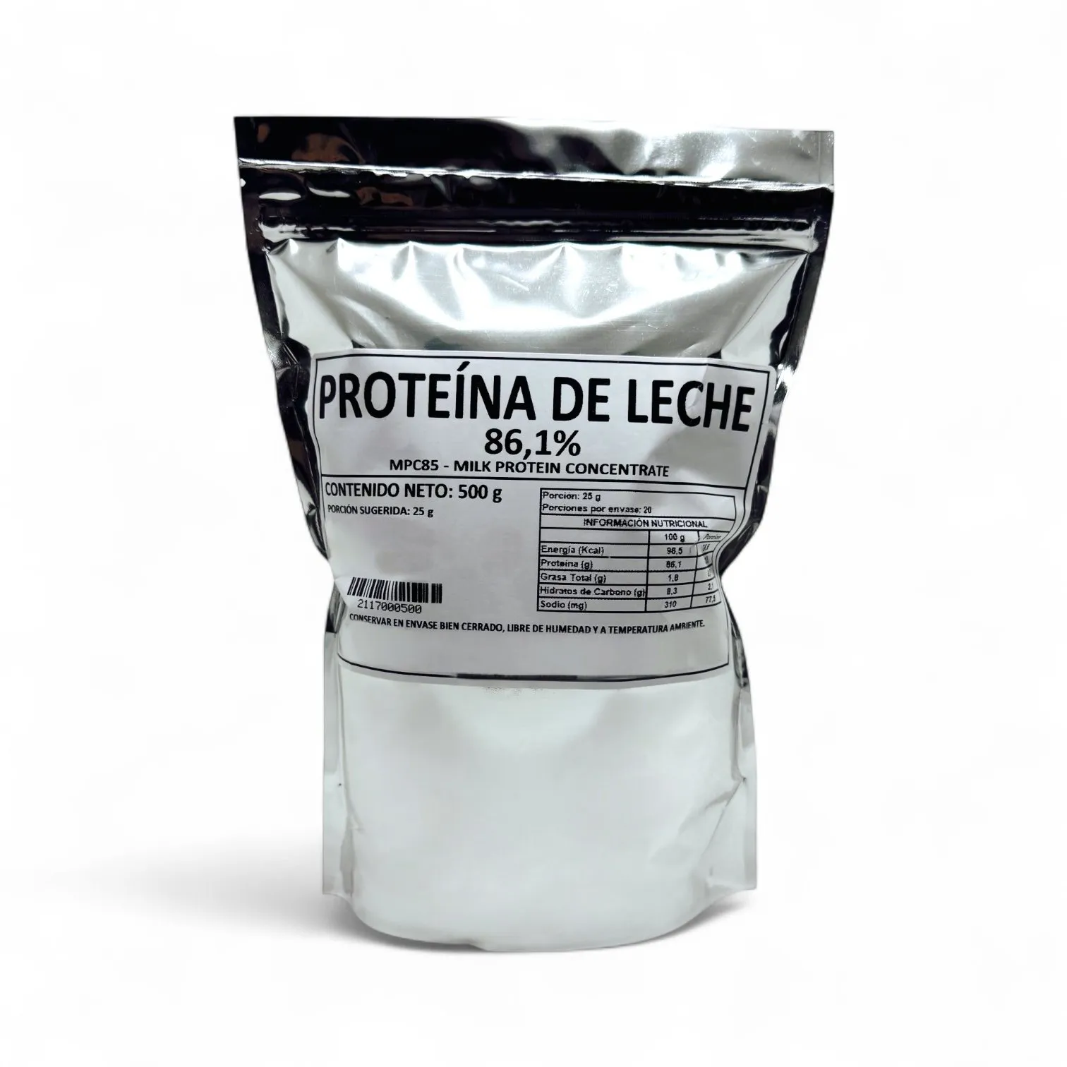 PROTEÍNA CONCENTRADA DE LECHE (MPC85) 85% - 500 g