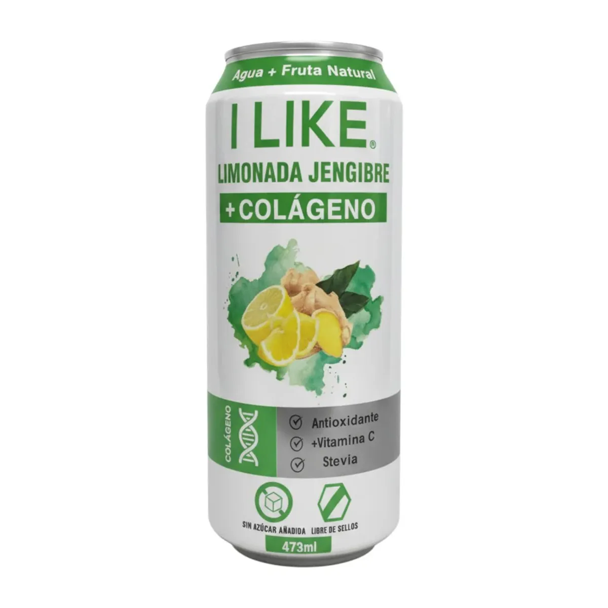 JUGO NATURAL LIMONADA JENGIBRE + COLÁGENO LATA 473cc