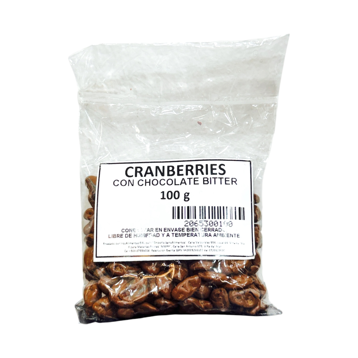 CRANBERRIES CON CHOCOLATE BITTER 100 g