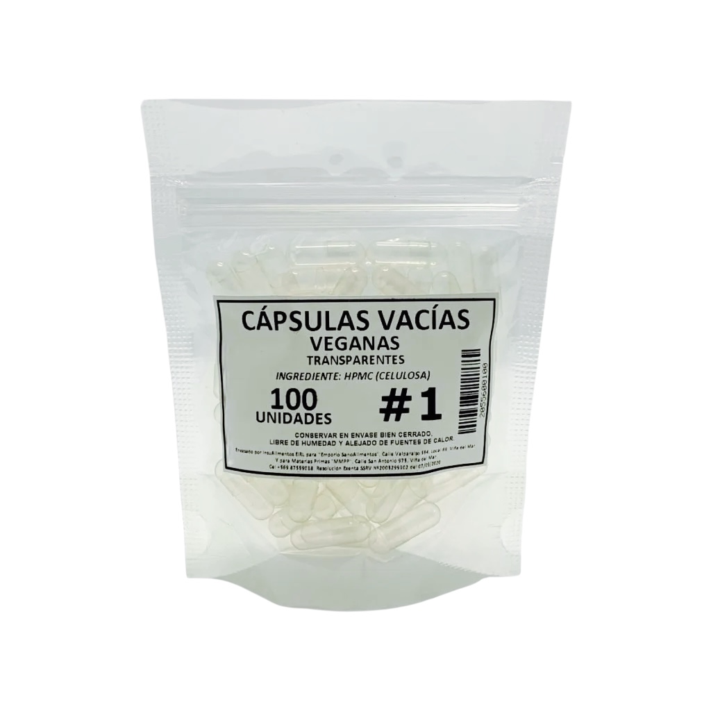 CÁPSULAS VEGANAS VACÍAS #1 TRANSP. - 100 un
