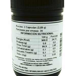 CÁPSULAS BLANDAS DE ACEITE DE PEPA DE CALABAZA – 60 un